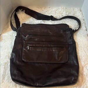 Rudsak brown soft leather, crossbody messenger style bag.